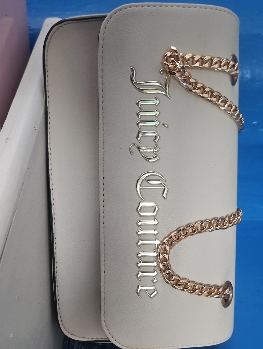 Juicy Couture Cream Shoulder Bag with Gold Chain